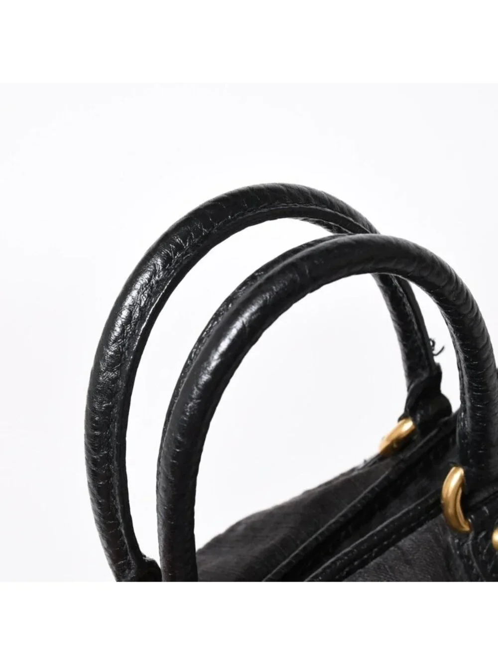 Louis Vuitton Handbag Monogram Denim Neo Cabby GM Black Leather 2-Way